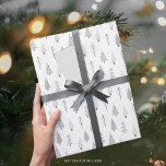 Modern Christmas Trees Silver Grey Pattern Wrapping Paper<br><div class="desc">Modern trio of giftwrap sheets featuring abstract Christmas trees and winter forest trees in the snow in shades of silver and grey on white. Contact the designer BEFORE ORDERING via Zazzle Chat or makeitaboutyoustore@gmail.com for design modifications, assistance with personalizing or transferring the design to another product or would like coordinating...</div>