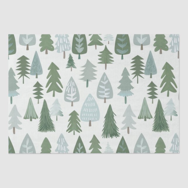 Modern Christmas Trees  Tissue Paper (Front)
