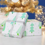 Modern Christmas Trees Turquoise Blue Pattern Wrapping Paper<br><div class="desc">Modern Christmas holiday season giftwrap roll featuring a pattern of modern, abstract Christmas trees in bright turquoise and blue colours. ASSISTANCE: For help with design modification or personalization, resizing, transferring the design to another product or if you would like coordinating items, contact the designer BEFORE ORDERING via the Zazzle Chat...</div>