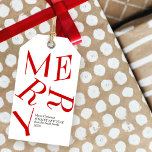 Modern Christmas Typography Personalized  Gift Tag<br><div class="desc">Modern typography design for your personalized Christmas Gift Tags. Customize it for yourself!</div>