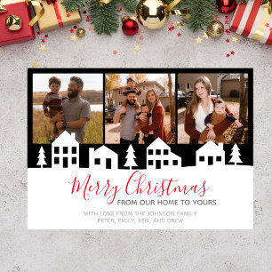 Modern Christmas Village  Holiday Card