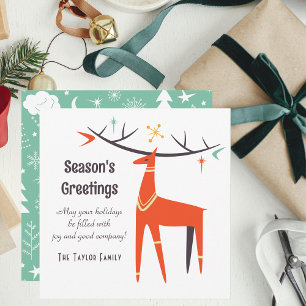 Modern Christmas Vintage Retro Script Holiday Card