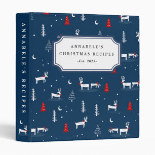 Modern Christmas Winter Woodland Cookbook Binder
