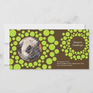 Modern Christmas Wreath Photo Card-Chocolate Brown Holiday Card