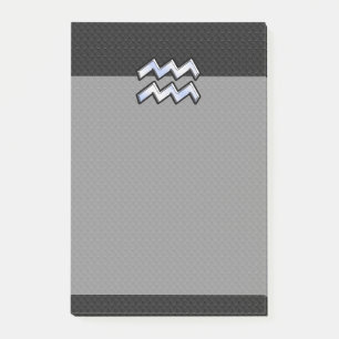 Modern Chrome Like Aquarius Zodiac Sign on Snake Post-it Notes