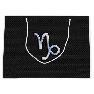 Modern Chrome like Capricorn Sign on Snake style Large Gift Bag