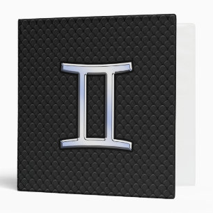 Modern Chrome Like Gemini Zodiac Sign Binder