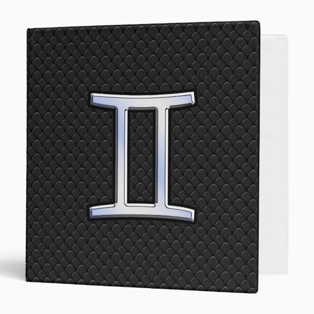 Modern Chrome Like Gemini Zodiac Sign Binder (Front/Inside)