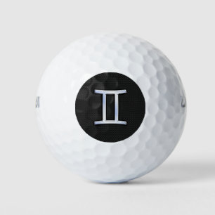 Modern Chrome Like Gemini Zodiac Sign Golf Balls