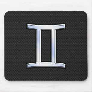 Modern Chrome Like Gemini Zodiac Sign Mouse Pad