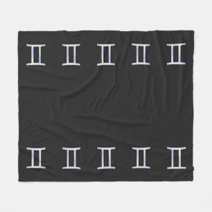 Modern Chrome Like Gemini Zodiac Symbol Fleece Blanket