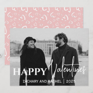 Modern Cinematic Photo Overlay Happy Valentines Holiday Card