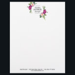 Modern Circle Floral Wreath Letterhead<br><div class="desc">Coordinates with the Modern Circle Floral Wreath Business Card Templates and office supplies by 1201AM. A circular badge containing your name or business name is surrounded by beautifully arranged floral designs for an elegant and eye-catching logo or brand design. This personalized letterhead is perfect for floral designers, event stylists, event...</div>