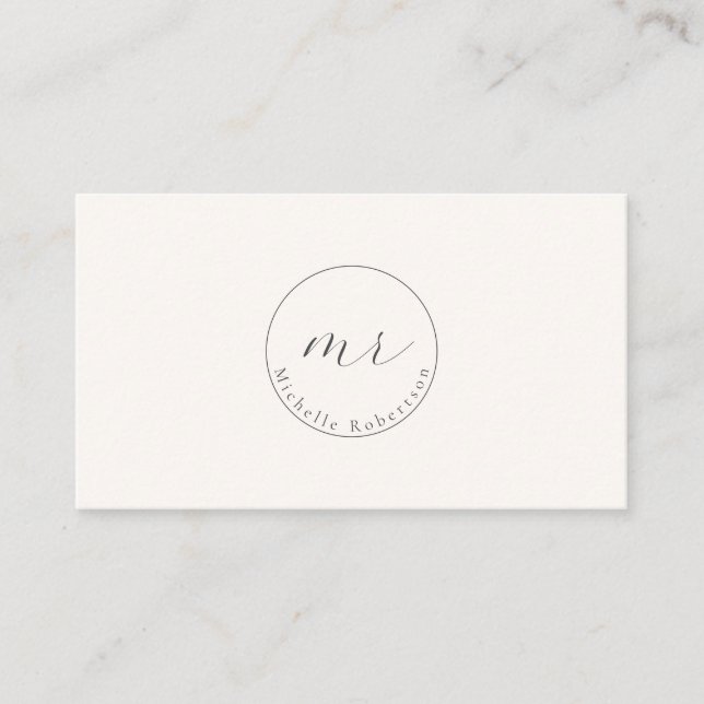 Modern circle logo, simple QR  Business Card (Front)