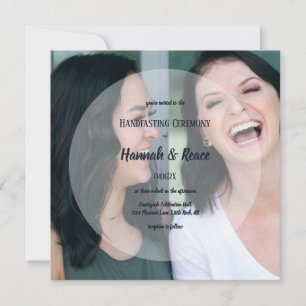 Modern Circle White Photo Overlay Handfasting Invitation