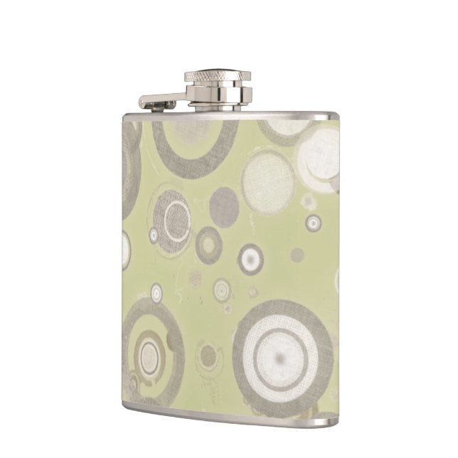 Modern Circles Hip Flask - Neutral Colours (Left)