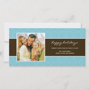 Modern Circles Holiday Photo Card - Turquoise