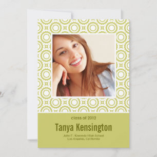 Modern Circles in Lime Green Graduation Announcement