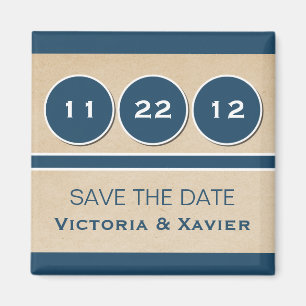 Modern Circles Save the Date Magnet, Blue Magnet