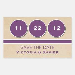 Modern Circles Save the Date Stickers, Purple Sticker
