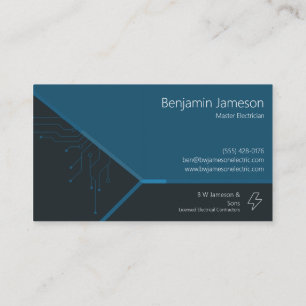 Modern Circuit Board Electrical Contractor Business Card