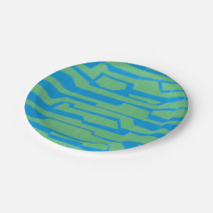 Modern Circuit V Paper Plate