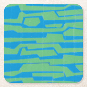 Modern Circuit V Square Paper Coaster