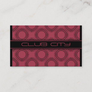 Modern Circular Caps Business Card, Pink Card