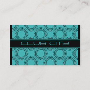 Modern Circular Caps Business Card, Turquoise Card