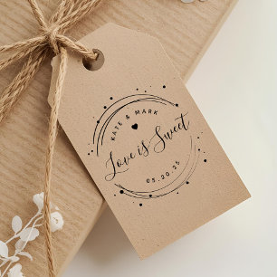 Modern Circular Love is Sweet Wedding Favour Rubber Stamp