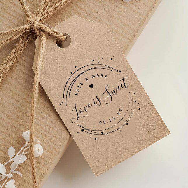 Modern Circular Love is Sweet Wedding Favour Self-inking Stamp (Creator Uploaded)