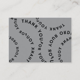 Modern Circular Typography Grey thank you Business Card