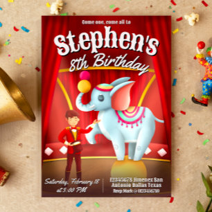 Modern Circus Birthday Invitation