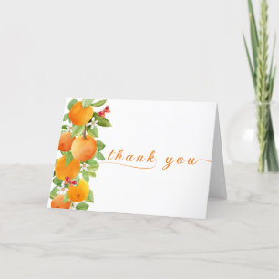 Modern Citrus Orange Clementine Baby Shower  Thank You Card