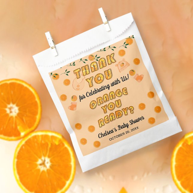 Modern Citrus Orange Cutie Fruity Zest Thank You Favour Bag (Creator Uploaded)