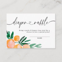 Modern Citrus Orange Diaper Raffle Baby Shower