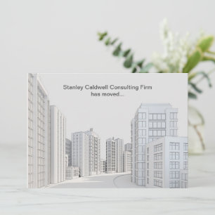 Modern City Architecture Custom Business Moving Announcement