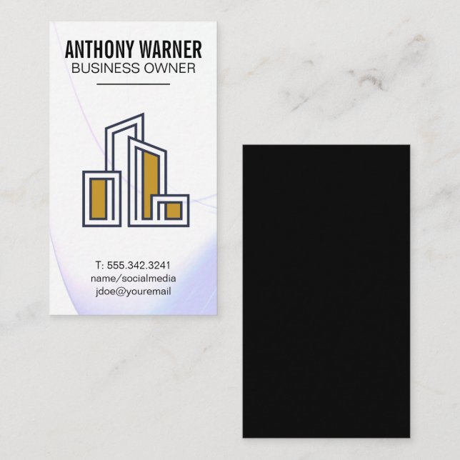 Modern City Building Logo Business Card (Front/Back)