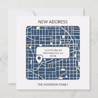 Modern city map pinpoint new address moving