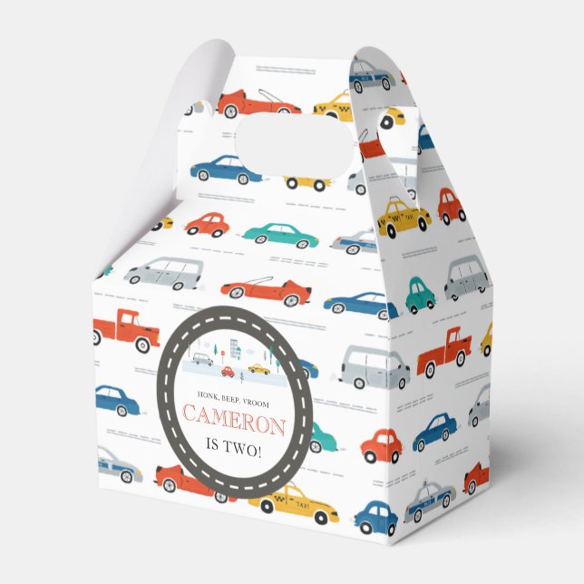 Modern City Transportation birthday Party  Favor Box (Front Side)