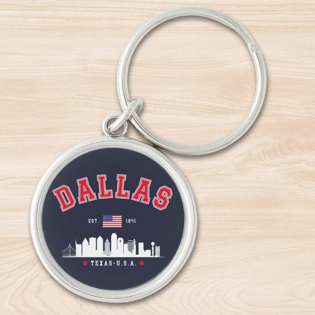 Modern Cityscape of Dallas Texas Keychain (Creator Uploaded)