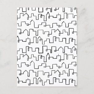 Modern Cityscape painted design Postcard