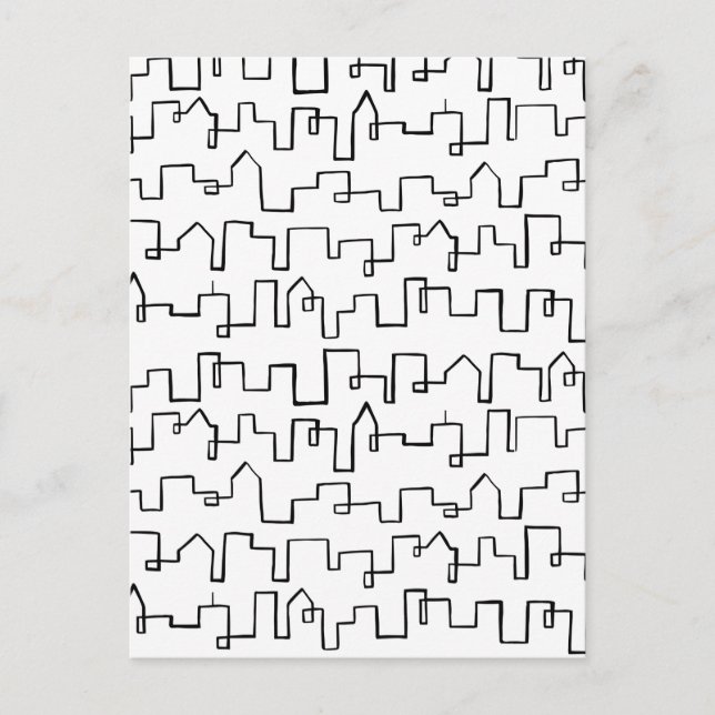 Modern Cityscape painted design Postcard (Front)