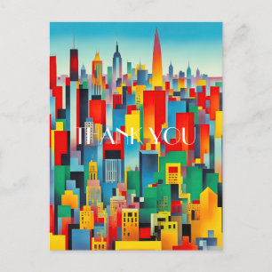 Modern Cityscape Skyline Postcard