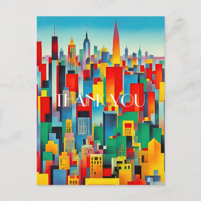 Modern Cityscape Skyline Postcard (Front)