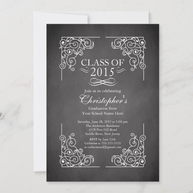 Modern Class of 2015 Graduation Party Invitation (Front)