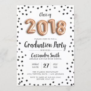 Modern Class of 2018 Balloons - Grad Invite