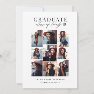 Modern class of 2019 photo graduation announcement