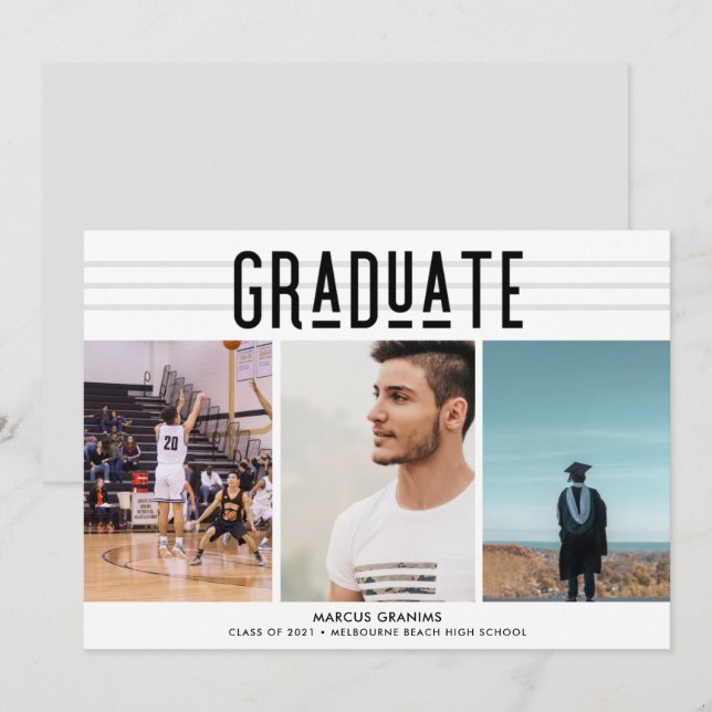 Modern Class of 2021 Photo Graduation (Front/Back)