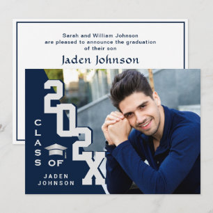 Modern Class of 2022 Grad PHOTO Graduation Party Invitation